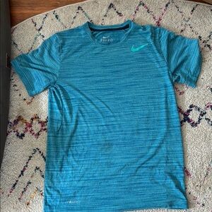 Nike Blue Short Sleeve Tee with Subtle Stripes